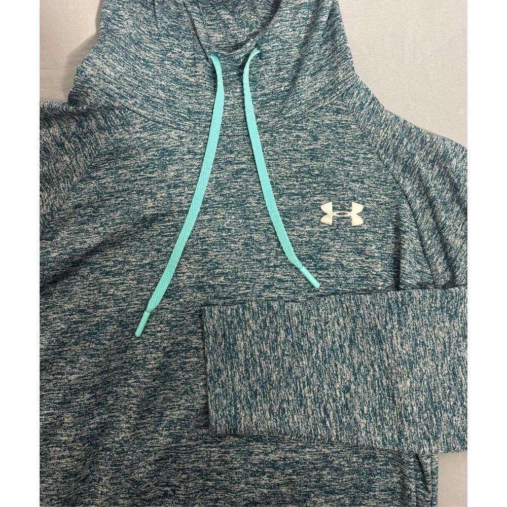 Under Armour Teal Marled Pullover Hoodie with Aqua Drawstrings